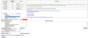 Ecommerce CMS Order Screen