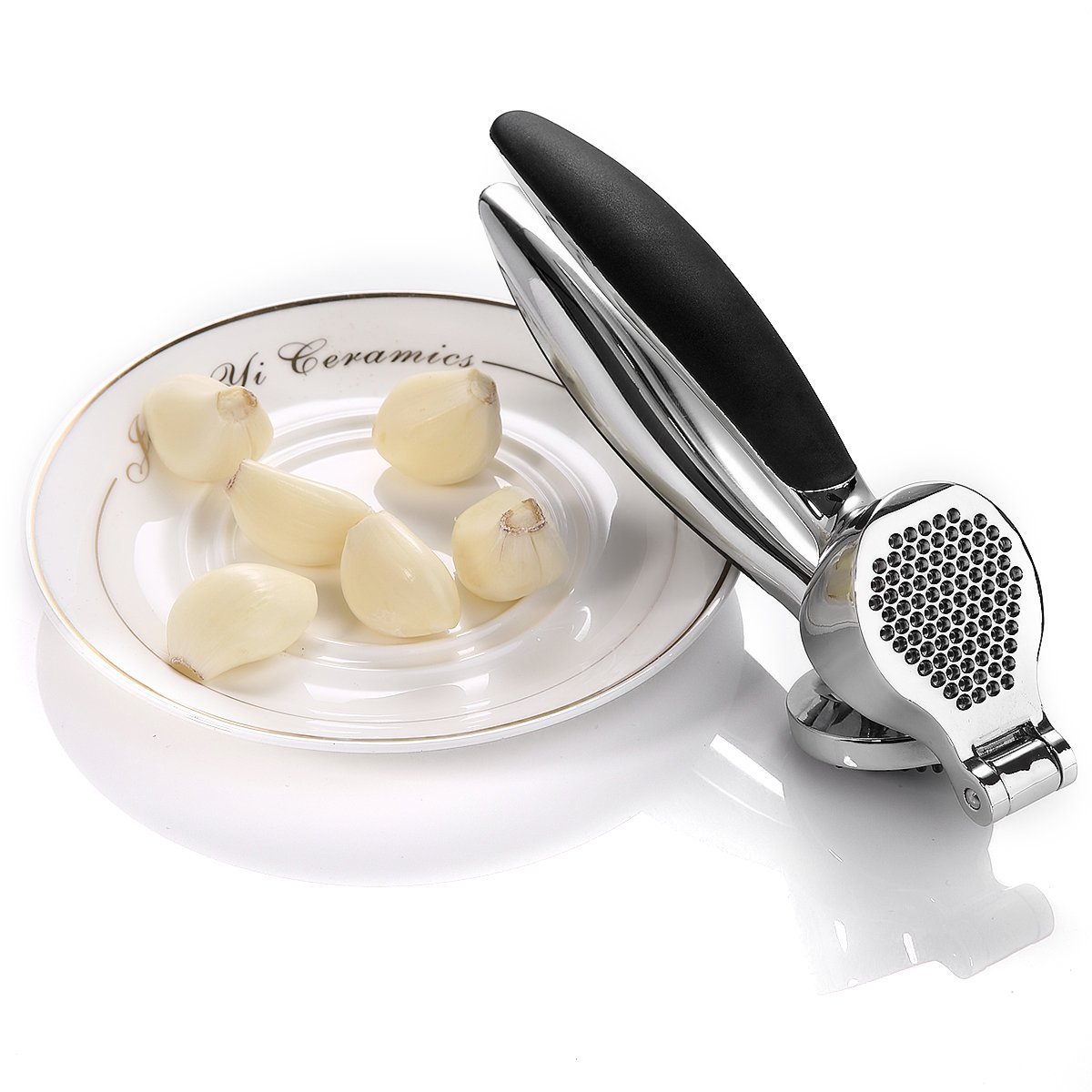 Gelindo Garlic Press, Ginger Press Mince Unpeeled Cloves With Solid