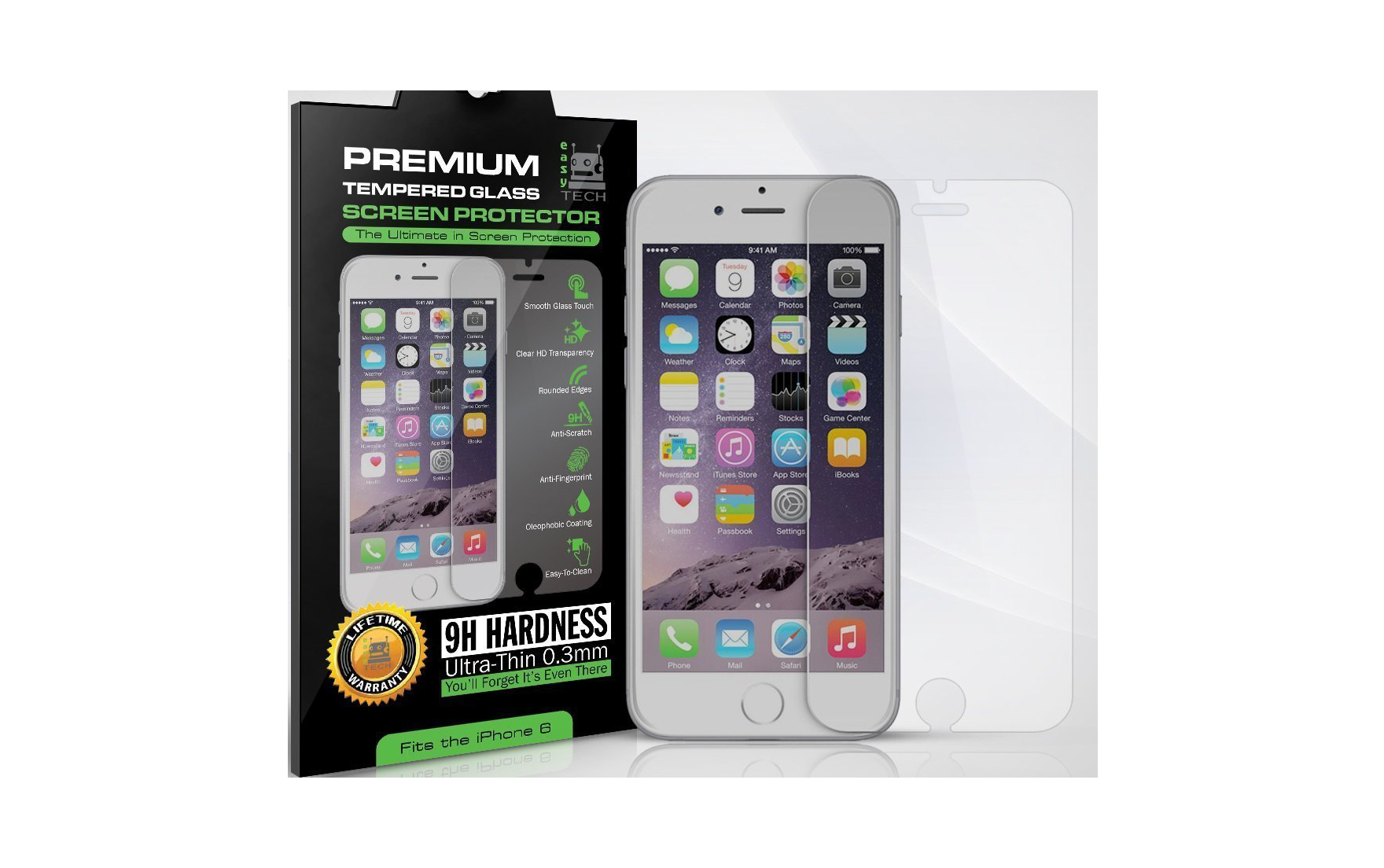 Premium HD iPhone 6 Tempered Glass Screen Protector (Lifetime Warranty) Juice